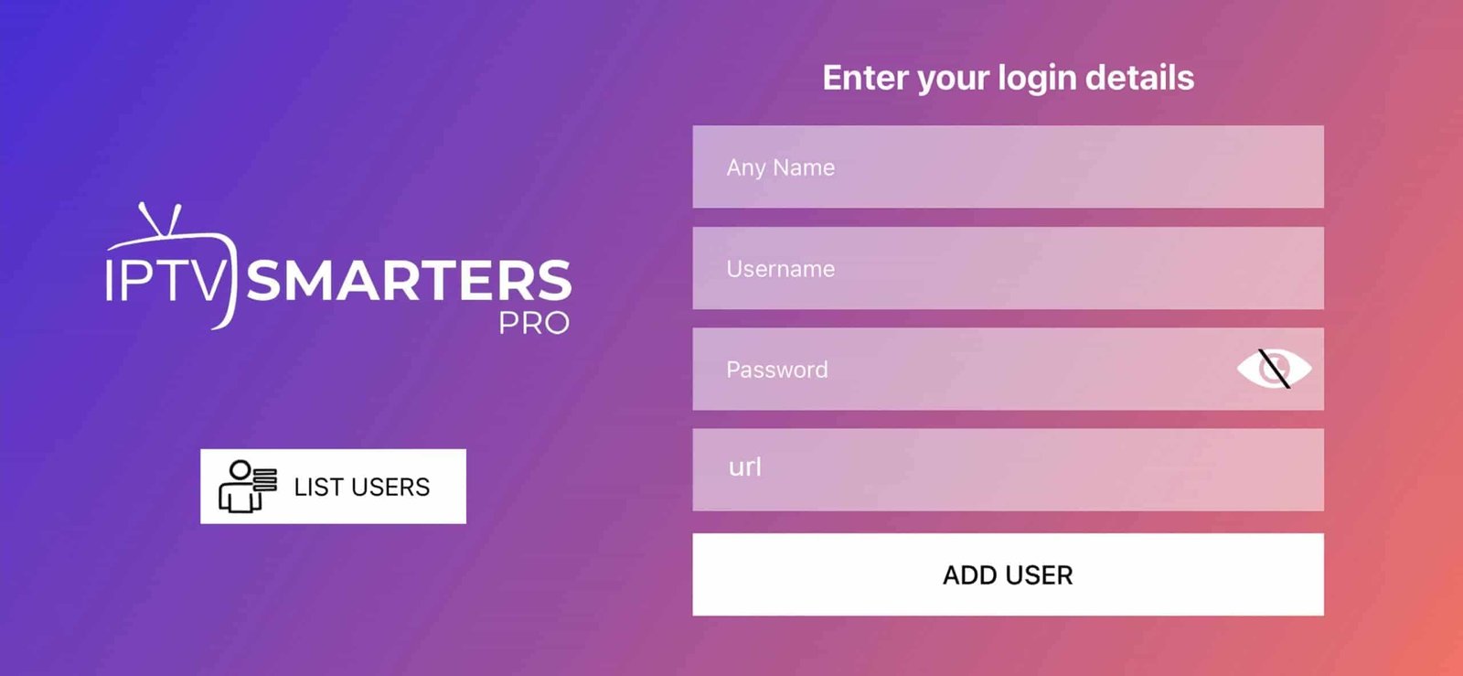 Add User with Xtream Codes API in Smarters Player