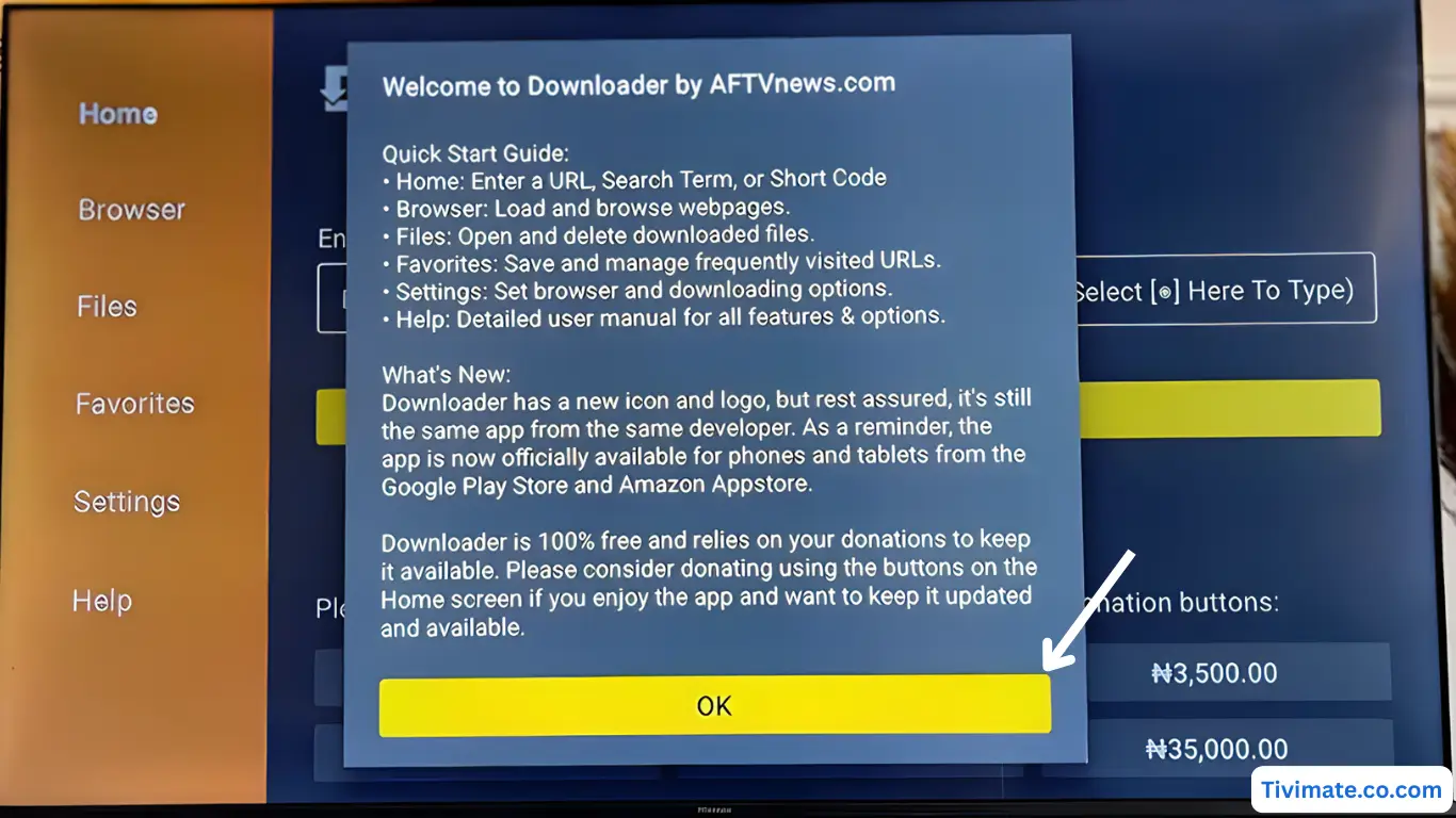 Click OK to confirm