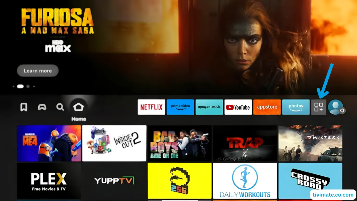 Go to My Apps on Fire TV home screen