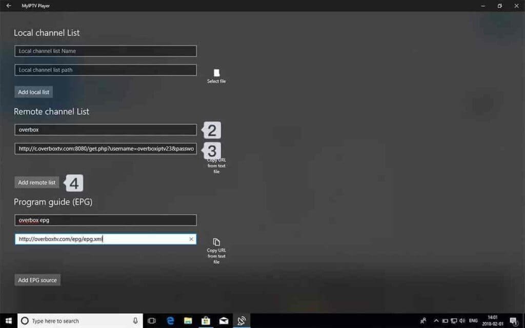 Add M3U playlist to MyIPTV Player