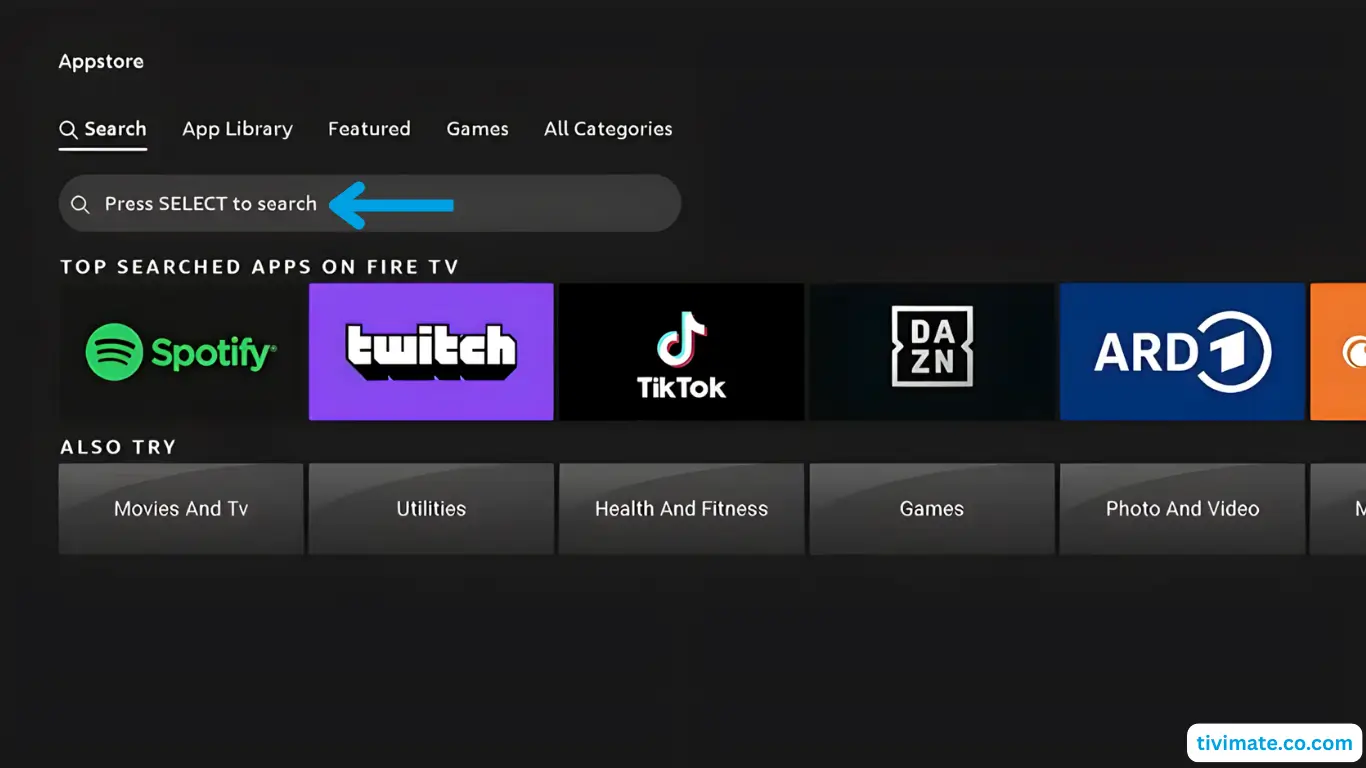 Search for Downloader app on Fire TV