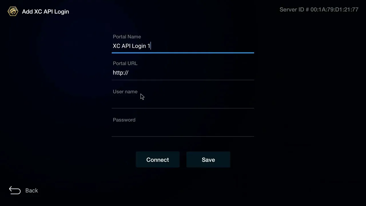 Configure BuzzTV XC API Login credentials